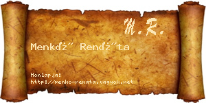 Menkó Renáta névjegykártya